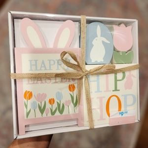 Homespun Easter 4-Piece Happy Easter Easel Sign Set